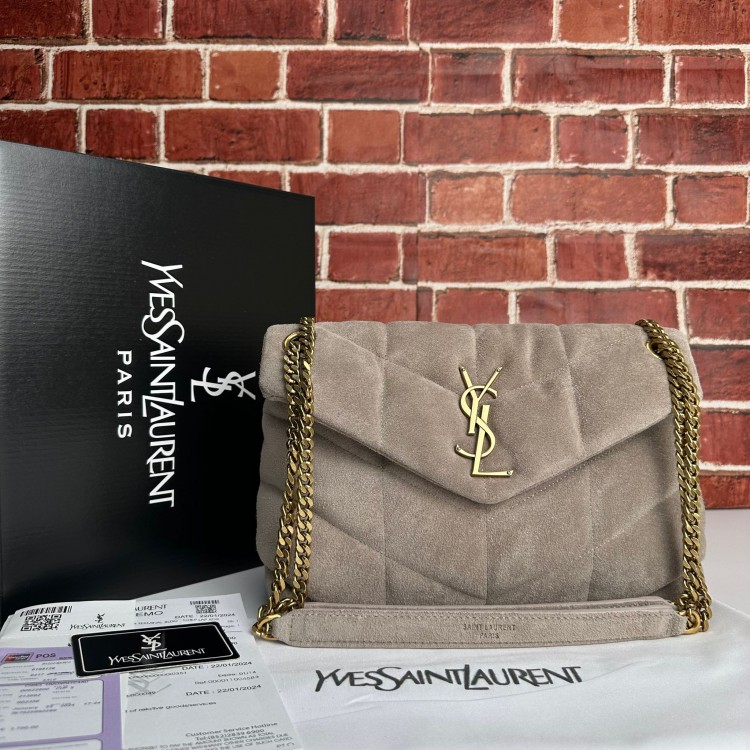 YVES SAİNT LAURENT PUFFER SÜET ORTA KUM